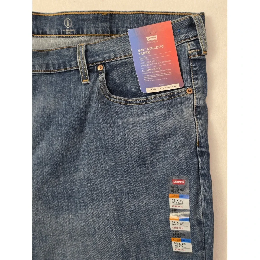 Levi's Men's B&T 541 Athletic Taper Stretch Dark‎ Raw Wash Jeans Size W52 X L29